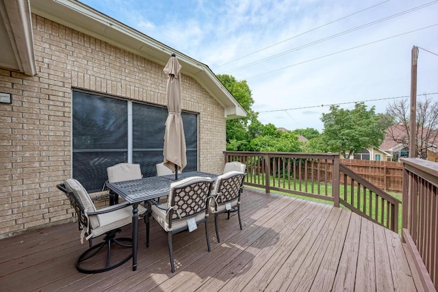 500 Olympic Dr, Pflugerville, TX 78660 - wooden deck with outdoor dining space