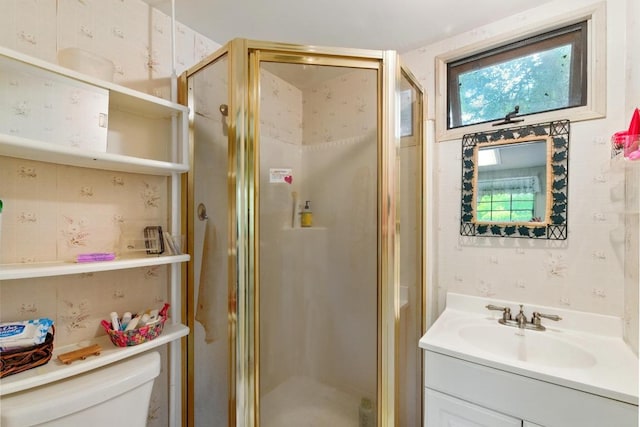 2500 Dana Cv, Austin, TX 78746 - full bath featuring vanity and a stall shower