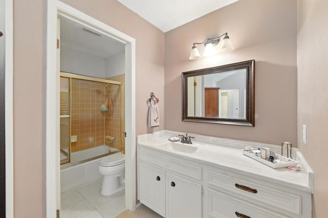 2500 Dana Cv, Austin, TX 78746 - bathroom with vanity, tile patterned flooring, and enclosed tub / shower combo