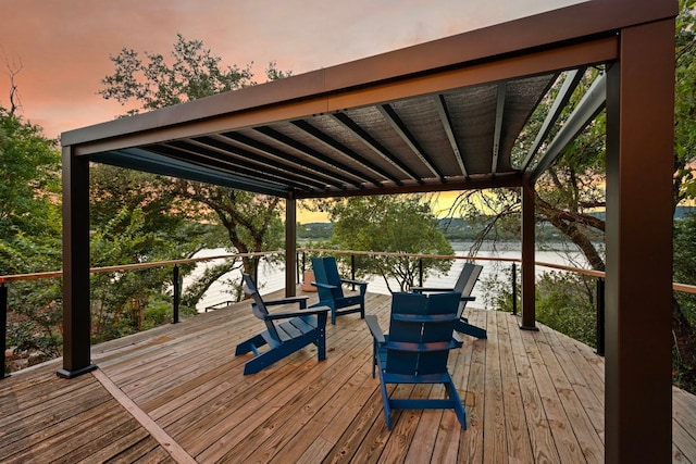 8140 Joy Rd, Volente, TX 78641 - wooden deck with a water view