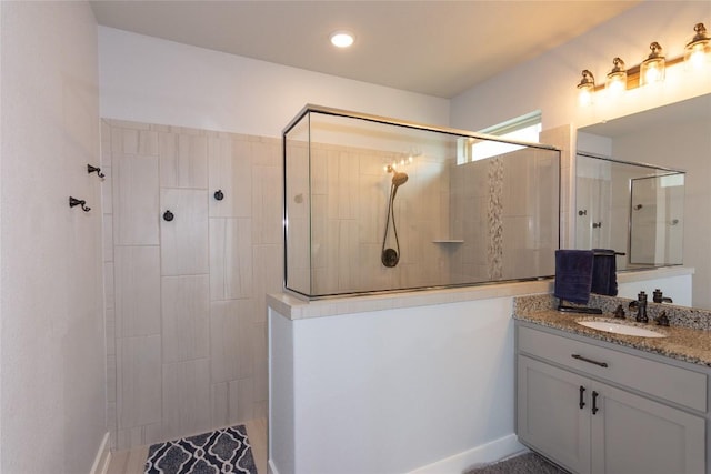 1328 Siena Sunset Rd, Leander, TX 78641 - full bathroom with vanity and a walk in shower