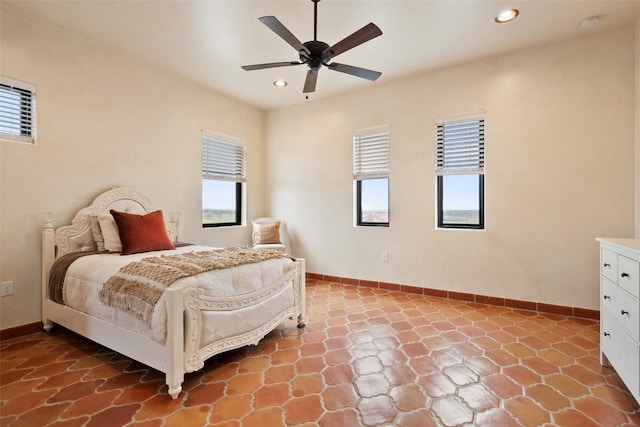 108 Country Vista Ln, Georgetown, TX 78626 - bedroom with recessed lighting and a ceiling fan