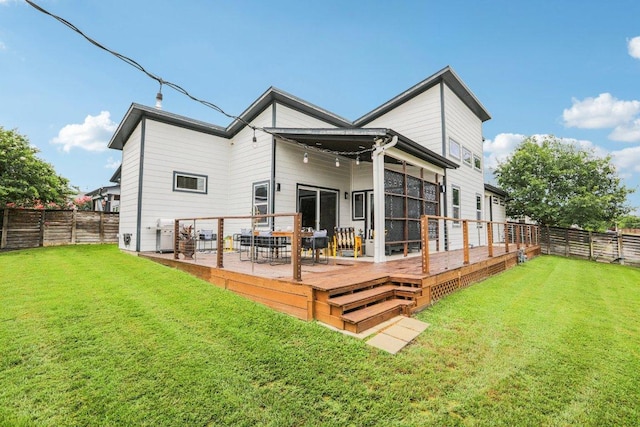 7000 Zachary Dr, Austin, TX 78724 - rear view of house featuring a fenced backyard and a deck