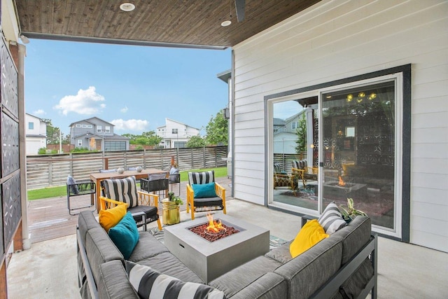 7000 Zachary Dr, Austin, TX 78724 - view of patio / terrace with an outdoor living space with a fire pit and a deck