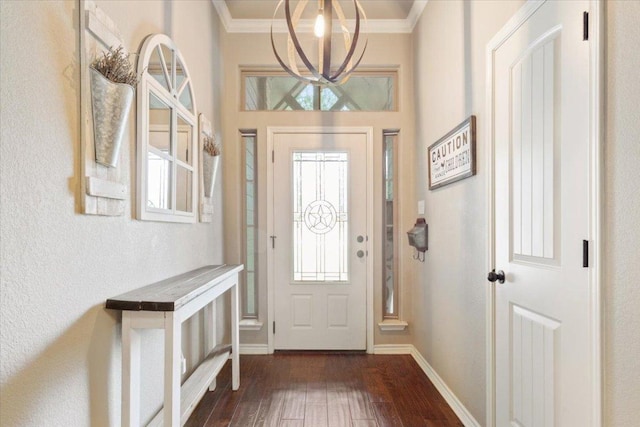 13 Mojave Ln, Belton, TX 76513 - entryway with dark wood-type flooring and crown molding
