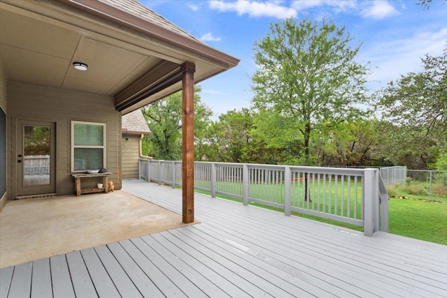 13 Mojave Ln, Belton, TX 76513 - deck with a fenced backyard and view of scattered trees