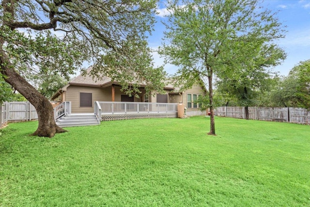 13 Mojave Ln, Belton, TX 76513 - fenced backyard with a wooden deck