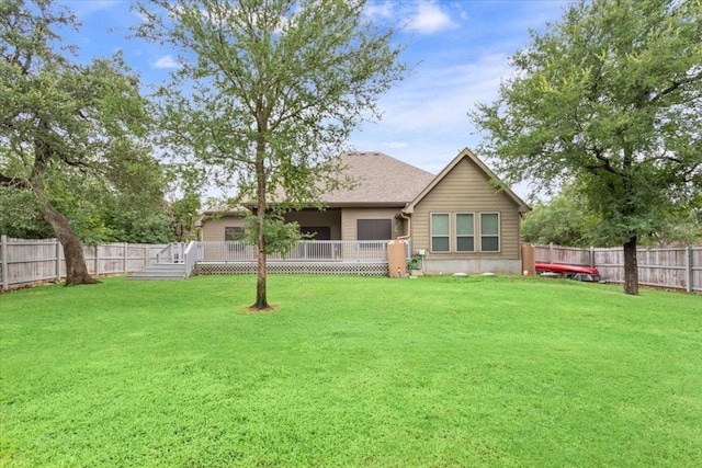 13 Mojave Ln, Belton, TX 76513 - back of house with a fenced backyard and a wooden deck
