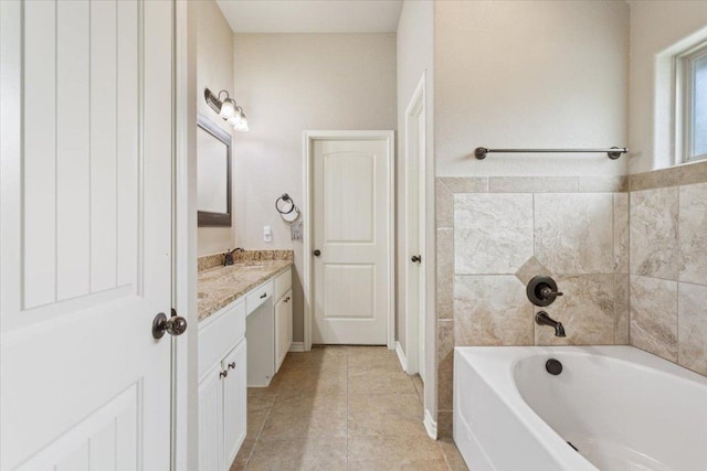 13 Mojave Ln, Belton, TX 76513 - full bathroom featuring vanity, a garden tub, and tile patterned floors