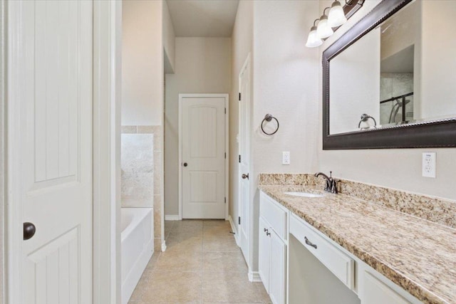 13 Mojave Ln, Belton, TX 76513 - full bath with vanity, a bathtub, tile patterned floors, and a shower