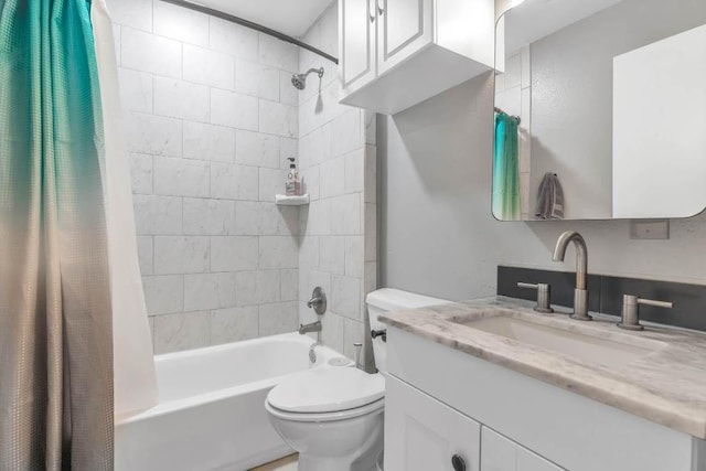 1102 Girard St, San Marcos, TX 78666 - bathroom featuring shower / bath combo with shower curtain and vanity