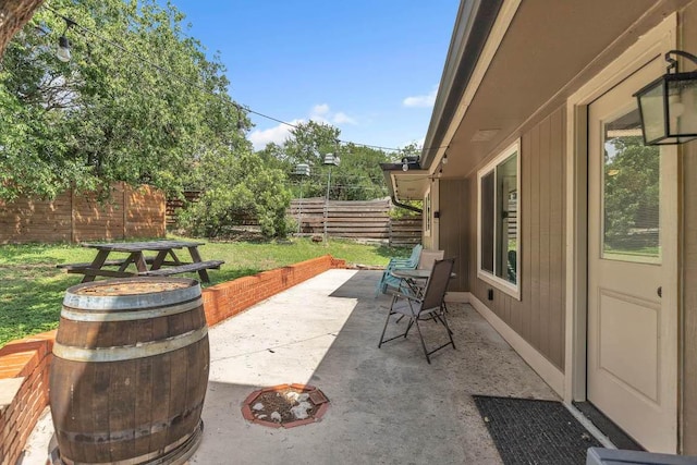 1102 Girard St, San Marcos, TX 78666 - fenced backyard with a patio