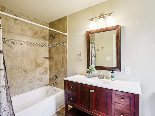 3811 Byron Dr, Austin, TX 78704 - full bath with vanity and shower / bath combination with curtain