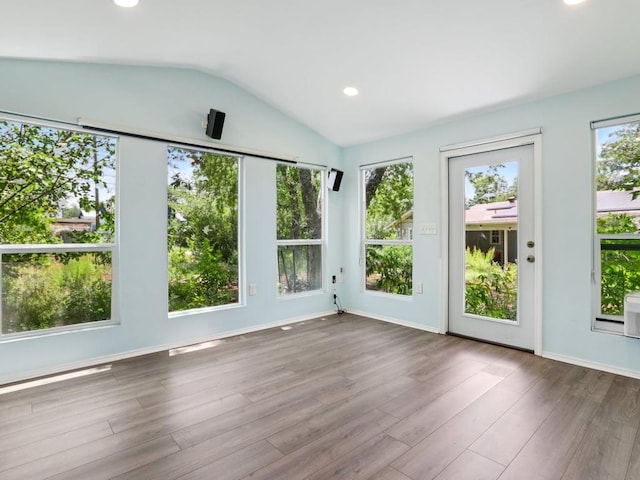 3811 Byron Dr, Austin, TX 78704 - unfurnished sunroom featuring vaulted ceiling