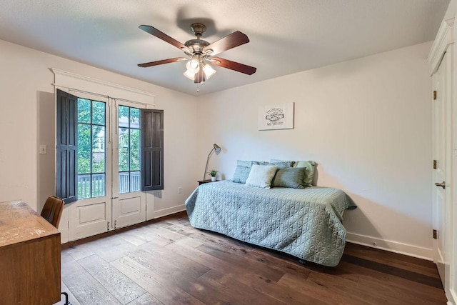 1117 Algarita Ave, Austin, TX 78704 - bedroom with wood finished floors and ceiling fan