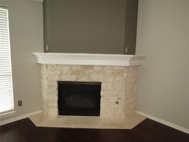4008 Sable Oaks Dr, Round Rock, TX 78664 - detailed view of wood finished floors and a fireplace