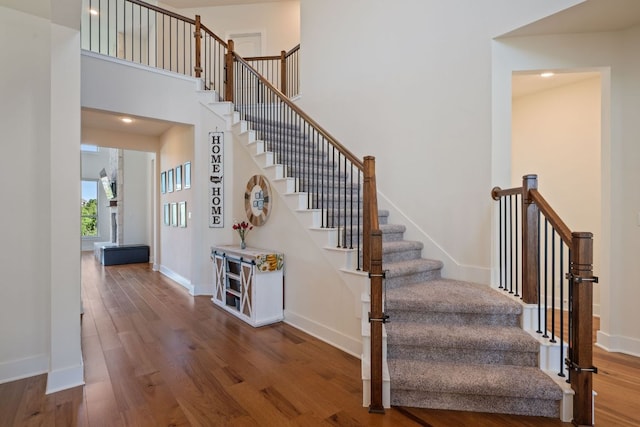 4628 Vieste Vw, Leander, TX 78641 - stairs with wood finished floors
