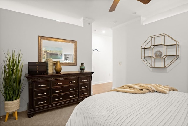 1900 Barton Springs Rd Unit 3038, Austin, TX 78704 - bedroom featuring ornamental molding and a ceiling fan