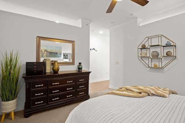 1900 Barton Springs Rd Unit 3038, Austin, TX 78704 - bedroom with crown molding and a ceiling fan