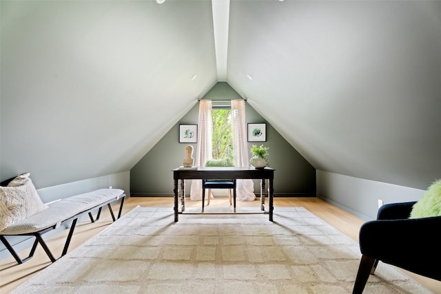 4911 Duval, Austin, TX 78751 - office space with lofted ceiling and wood finished floors