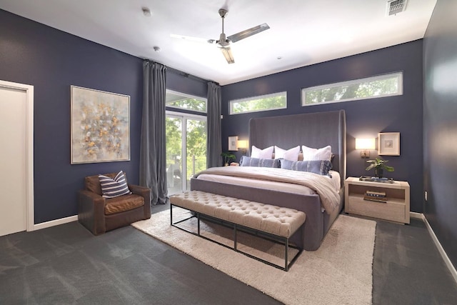 1303 Deloney St, Austin, TX 78721 - bedroom with carpet flooring and a ceiling fan