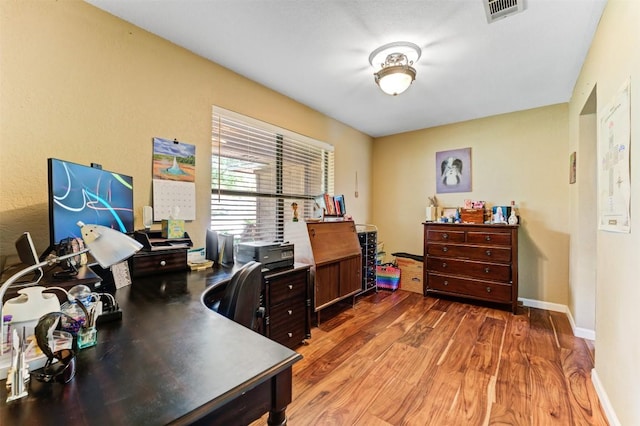 21013 Ridgeview Loop, Lago Vista, TX 78645 - office area with wood finished floors and baseboards