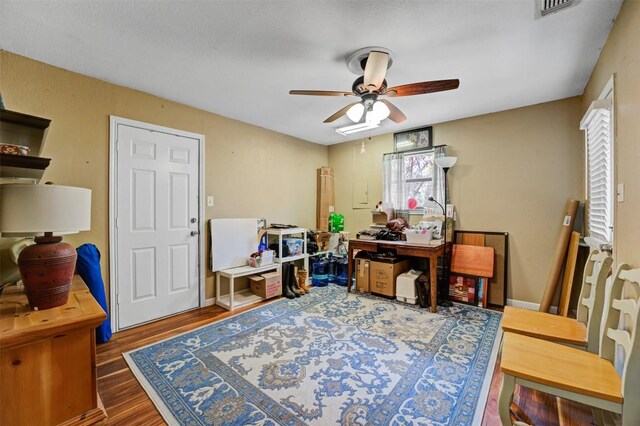 21013 Ridgeview Loop, Lago Vista, TX 78645 - office space featuring a ceiling fan and wood finished floors