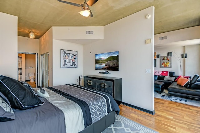 360 Nueces St Unit 3807, Austin, TX 78701 - bedroom with wood finished floors and a ceiling fan