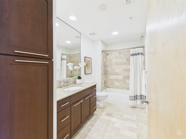 1600 Barton Springs Rd Unit 5107, Austin, TX 78704 - bathroom featuring vanity, shower / bath combination with curtain, and recessed lighting