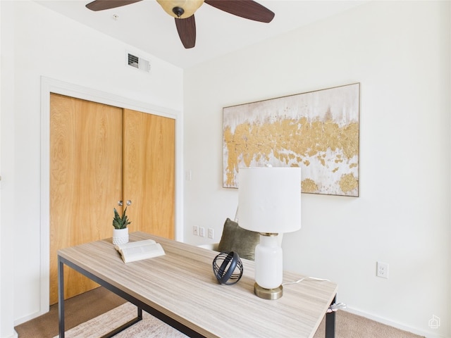 1600 Barton Springs Rd Unit 5107, Austin, TX 78704 - carpeted office space with a ceiling fan and baseboards