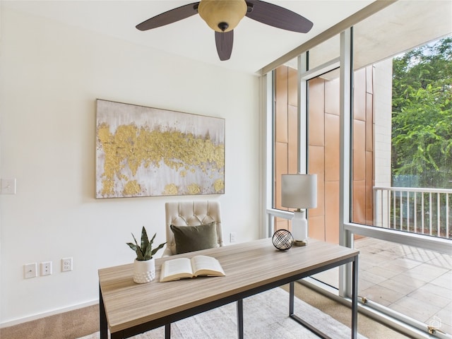 1600 Barton Springs Rd Unit 5107, Austin, TX 78704 - office featuring ceiling fan and carpet flooring