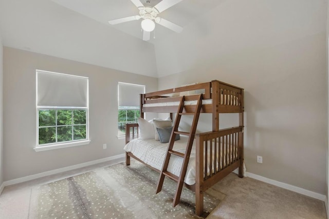 7617 Roaring Springs Dr, Austin, TX 78736 - carpeted bedroom featuring baseboards and lofted ceiling