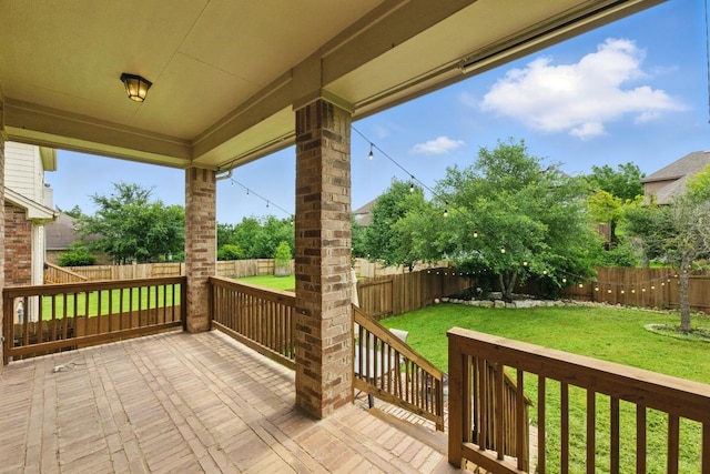 7617 Roaring Springs Dr, Austin, TX 78736 - wooden terrace featuring a fenced backyard