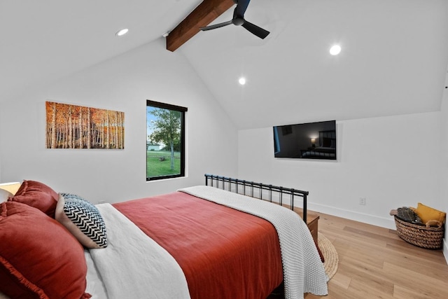 111 Rock N Robyn Trl, Horseshoe Bay, TX 78657 - bedroom with recessed lighting, light wood-style flooring, and ceiling fan