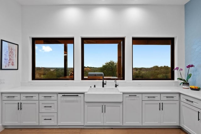 111 Rock N Robyn Trl, Horseshoe Bay, TX 78657 - kitchen featuring light countertops and white cabinetry