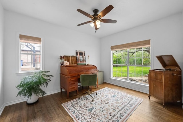 509 Explorer Dr, Lakeway, TX 78734 - office space featuring ceiling fan and wood finished floors