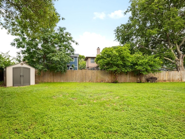 12919 Margit Dr, Austin, TX 78729 - fenced backyard featuring a storage unit