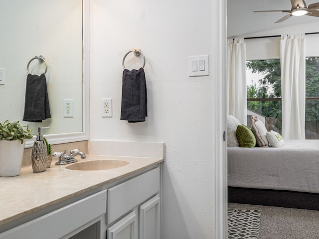 12919 Margit Dr, Austin, TX 78729 - ensuite bathroom featuring vanity and a ceiling fan