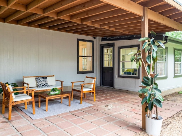 12919 Margit Dr, Austin, TX 78729 - view of patio featuring an outdoor living space