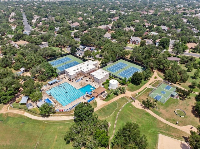 12919 Margit Dr, Austin, TX 78729 - bird's eye view of a pool area