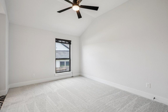 412 Pin Cherry Pass, San Marcos, TX 78666 - unfurnished room featuring carpet flooring, lofted ceiling, and ceiling fan