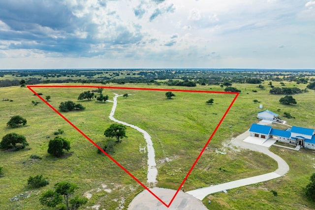 439 Junker Hl, Fredericksburg, TX 78624 - overview of rural landscape featuring property boundaries highlighted