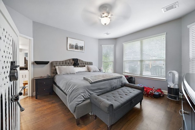 15413 Echo Hills Dr, Austin, TX 78717 - bedroom featuring dark wood-type flooring and a ceiling fan