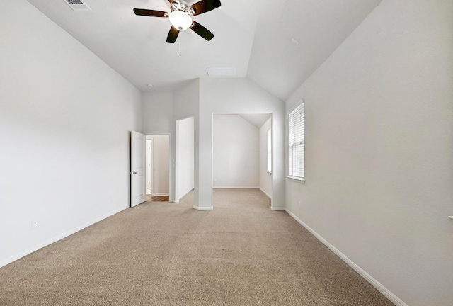 2344 Broken Wagon Dr, Leander, TX 78641 - unfurnished bedroom featuring lofted ceiling, light carpet, ceiling fan, and a closet