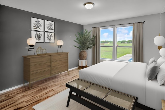 123 Brittany Ln, Bastrop, TX 78602 - bedroom featuring light wood finished floors and baseboards