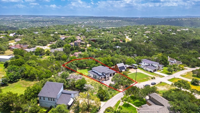 14430 Tuscola Cir, Austin, TX 78734 - aerial view of residential area featuring property boundaries highlighted