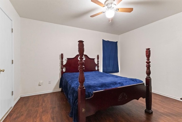 161 Prairie Verbena Dr, Kyle, TX 78640 - bedroom with wood finished floors and ceiling fan