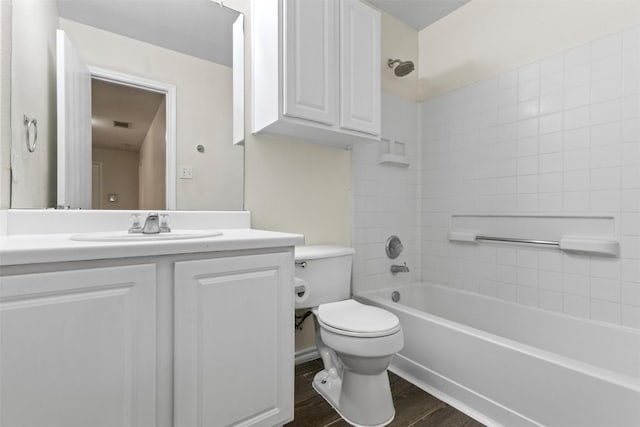 161 Prairie Verbena Dr, Kyle, TX 78640 - bathroom with vanity, washtub / shower combination, and wood finished floors