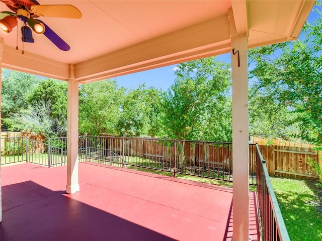 106 S Gadwall Ln, Cedar Park, TX 78613 - fenced backyard featuring a patio area and ceiling fan
