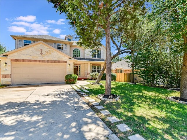 106 S Gadwall Ln, Cedar Park, TX 78613 - traditional-style house with a garage, driveway, and stone siding